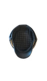 Black Leather Baker Boy Hat
