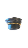 Black Leather Baker Boy Hat