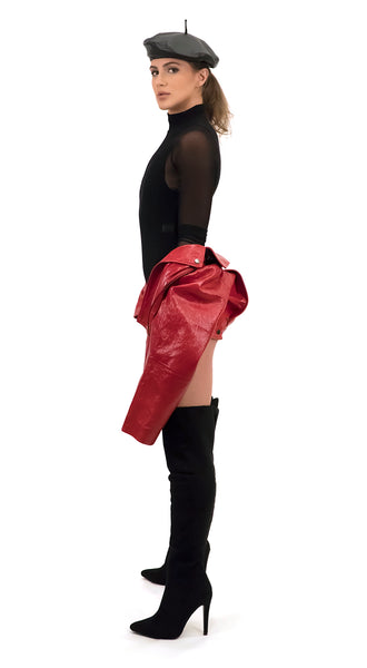 Black Luxe Leather Beret