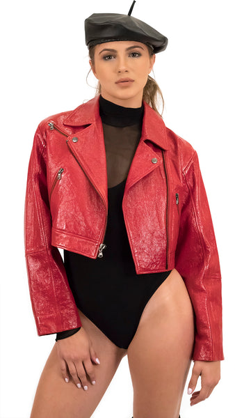Black Luxe Leather Beret