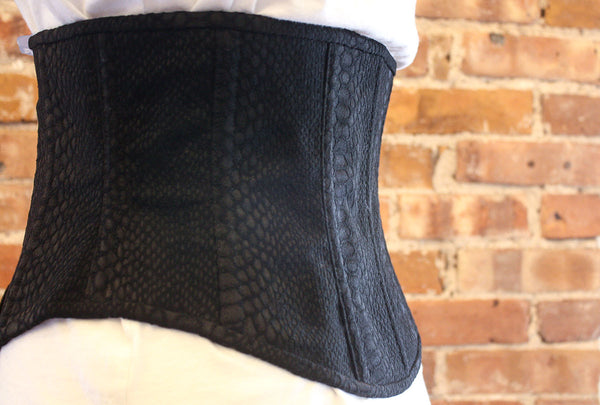 Black Jacquard Snakeskin Corset