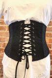Black Jacquard Snakeskin Corset