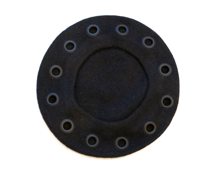 Black Luxe Leather Beret