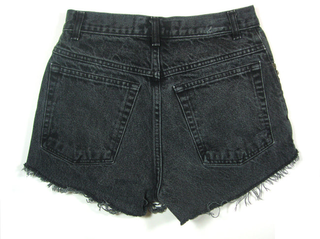 Grey studded high waisted shorts
