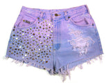 dip dyed studded high waisted shorts