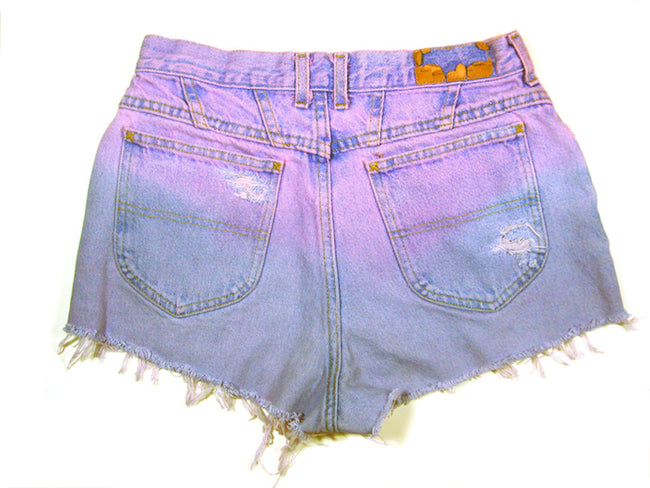 dip dyed studded high waisted shorts