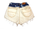bleached gold studded and spiked high waisted shorts