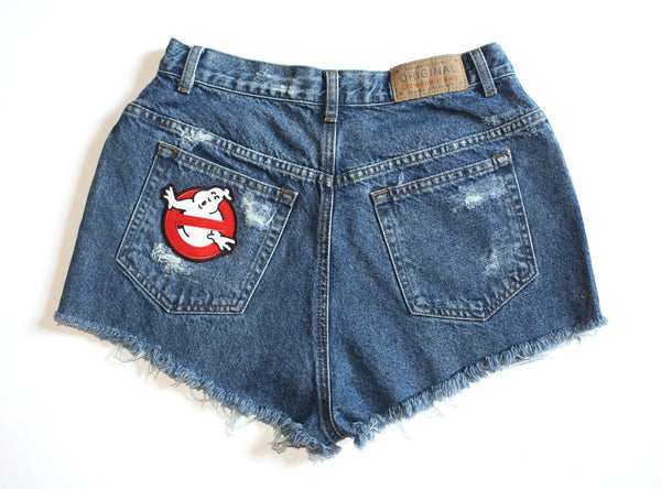 Genuine Asshole Patch High Waisted Vintage Shorts Back