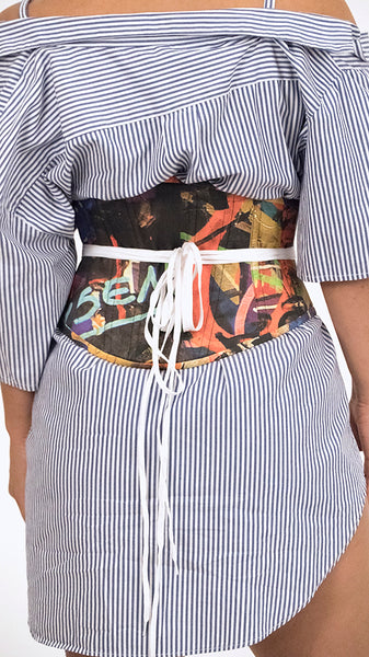 Graffiti Print Corset
