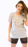 Grey Heather Grommet Tshirt