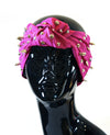Fuchsia silk studded knot turban