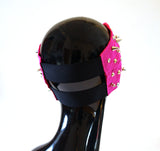 Fuchsia silk studded knot turban