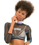 Leather Hologram Choker Necklace