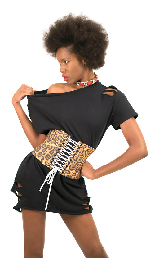 Leopard print corset