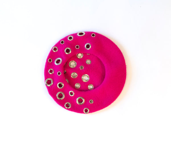 Lolita Pink Grommet Beret